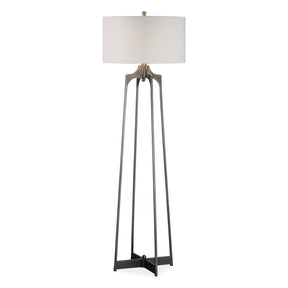 Adrian Modern Floor Lamp - Silver / White by Uttermost - View 1
