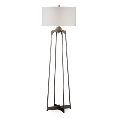 Adrian Modern Floor Lamp - Silver / White by Uttermost - View 1