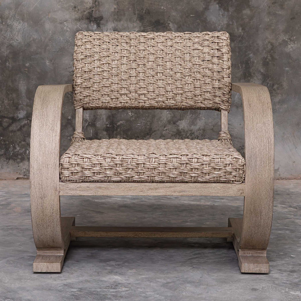 Rehema Outdoor Wicker Lounge Chair - Gray by Uttermost - View 3