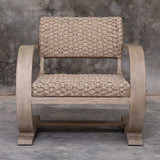 Rehema Outdoor Wicker Lounge Chair - Gray by Uttermost - View 3
