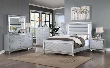 Calandria - Queen Bed - Silver - CM7320SV - Q - BED - Home Elegance USA - 1