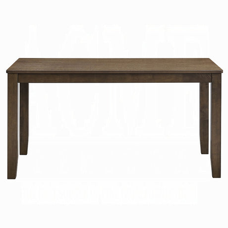 Walnut Finish 5pc Dining Set Table and 4 Side Chairs Brown Synthetic Leather Upholstery Solid Rubber Wood Kitchen Furniture - sold by Home Elegance USA