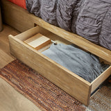 Normandy King Upholstered Storage Bed - Light Brown | Flexsteel