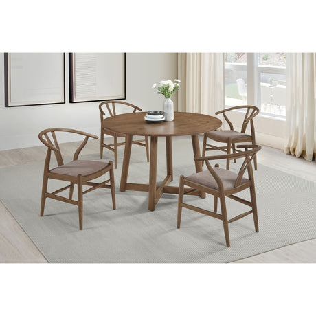 Guinea Walnut 5-piece Solid Wood Dining Set - sold by Home Elegance USA