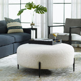 Arles Large Plush Ottoman - White by Uttermost - View 2