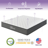 NapQueen Victoria 12 Inch Twin-XL Cooling Gel Hybrid Mattress in Grey+White, Foam+Spring, Certified for Quality and Comfort