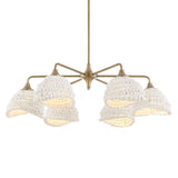 Biddeford 6 Light Beaded Pendant - Gold / White by Uttermost - View 4