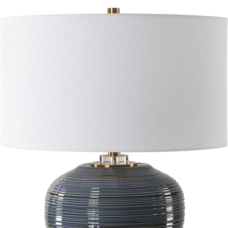 Moher Glossy Blue Table Lamp by Uttermost - View 5
