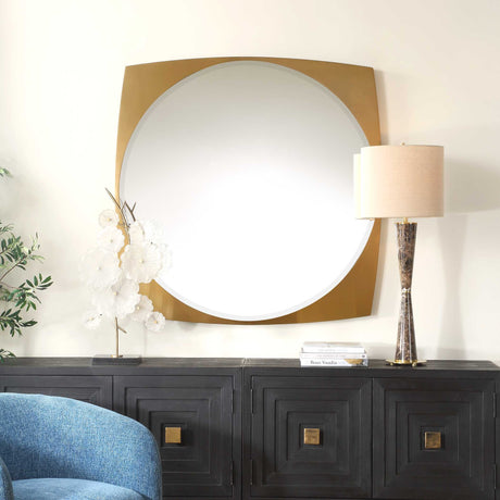 Neilia Round Mirror Brass - Gold by Uttermost - View 2