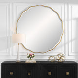 Aneta Large Round Mirror - Gold by Uttermost - View 2