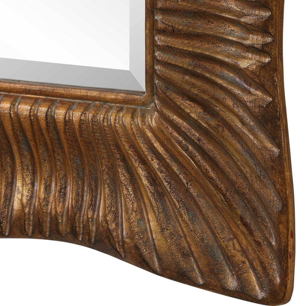 Emerson Scalloped Antique Gold Mirror by Uttermost - View 6
