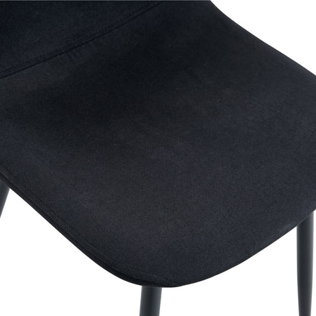 Table and chair set.71*35.4 inch White Grain Spliced Dining Table With Storage Function In The Middle Of The Table Legs.Paired with 8 Black Linen-Cotton Material High Resilience Dining Chair. - sold by Home Elegance USA