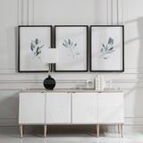 Simple Sage Watercolor Prints (Set of 3) - White / Green by Uttermost - View 2