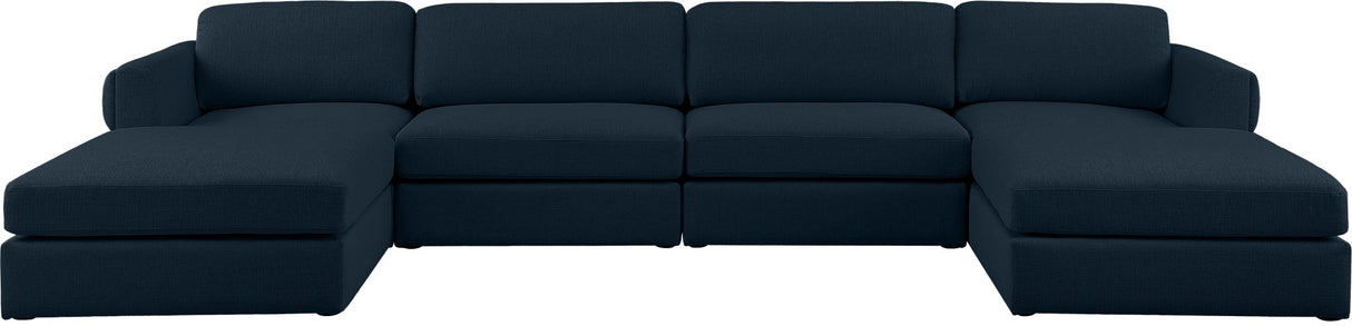 Beckham - Modular Sectional 6 Piece - Navy - Modern & Contemporary | Home Elegance USA