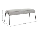 Jacobsen Modern Bench - Light Gray by Uttermost - View 8