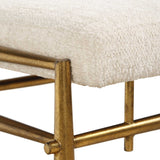 Karleen Plush Small Brass Bench - White / Gold by Uttermost - View 7