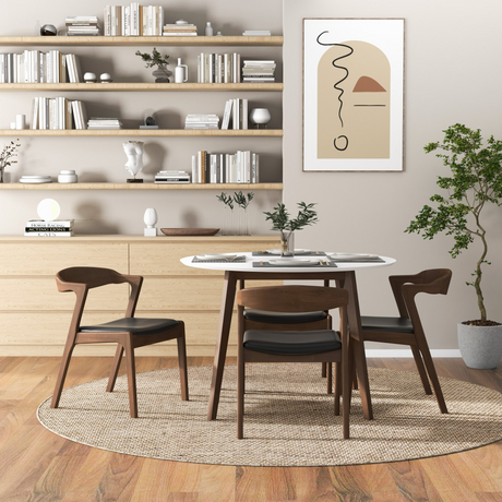 Alina Dining Table (White) and 4 Side Chairs - sold by Home Elegance USA