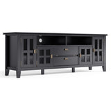 Artisan 72 inch Wide Solid Wood TV Stand in Black For TVs up to 80 inches