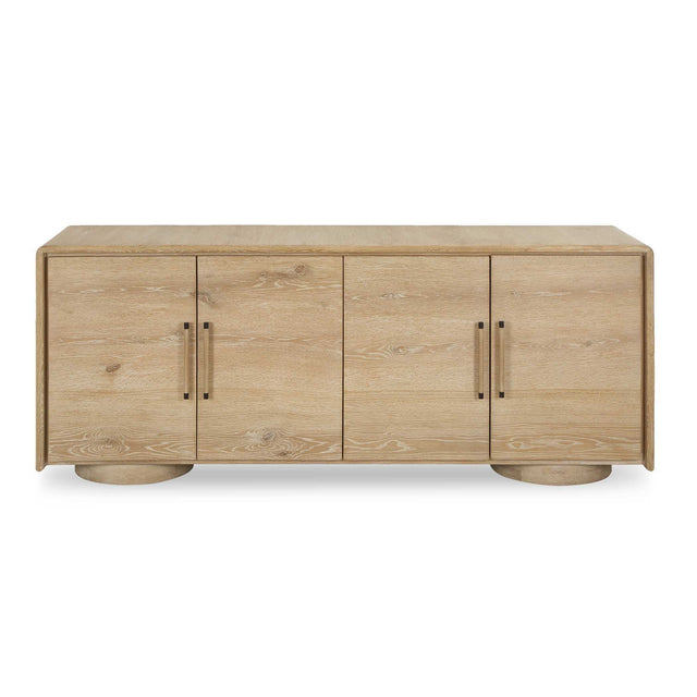 Evanston 4 Door Natural Oak Cabinet Woodtone - Light Brown by Uttermost - View 1