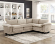 Modern Contemporary 4-Piece Modular Sectional Plush Comfort Taupe Chenille Upholstery Living Room Furniture Durable Plywood - sold by Home Elegance USA