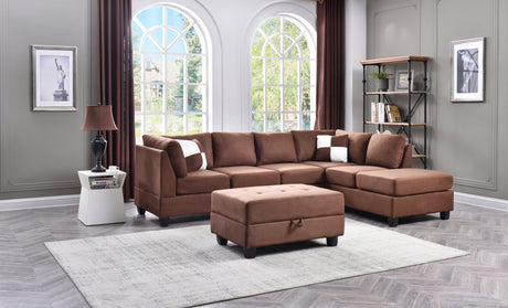 Malone G632B-SC Sectional (Without Ottoman) , CHOCOLATE - sold by Home Elegance USA