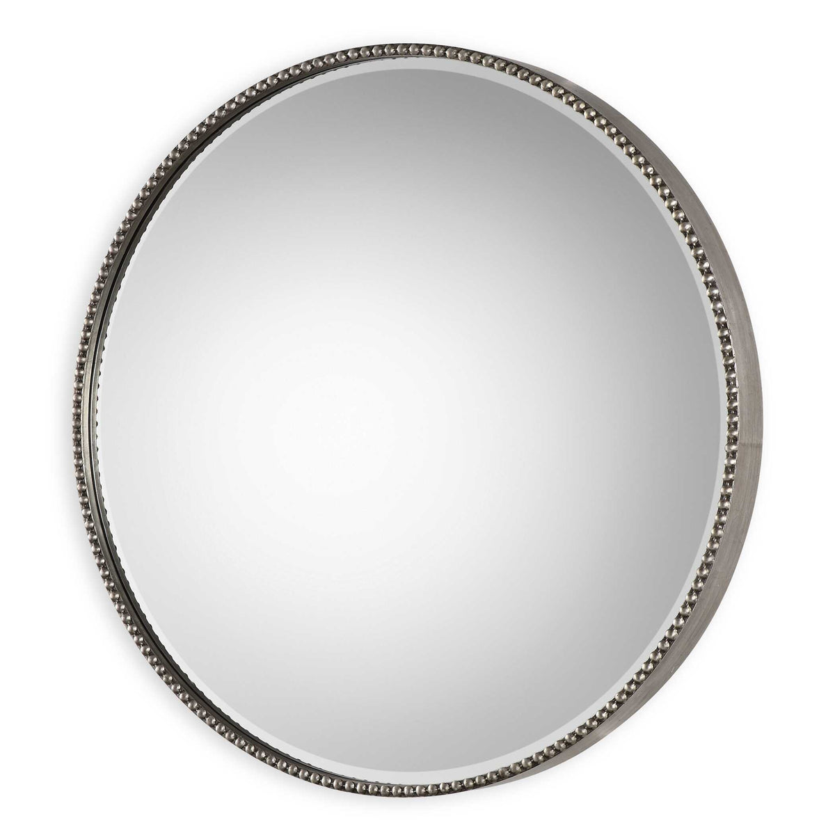 Stefania Beaded Round Mirror - Silver by Uttermost - View 1