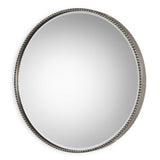 Stefania Beaded Round Mirror - Silver by Uttermost - View 1