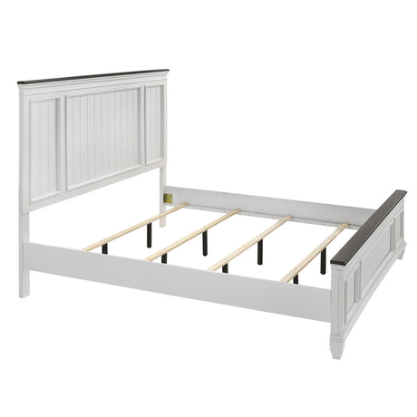 Clelane Wood Bedroom Set with Shiplap Panel King Bed, Dresser, Mirror, and Nightstand - sold by Home Elegance USA