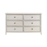 Classic White Finish Bedroom Dresser of 6 Drawers Storage 1pc Modern Furniture Farmhouse Style