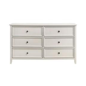 Classic White Finish Bedroom Dresser of 6 Drawers Storage 1pc Modern Furniture Farmhouse Style