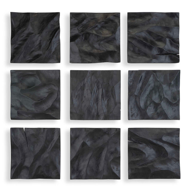 Malosi Wood Wall Decor (Set of 9) - Black by Uttermost - View 1