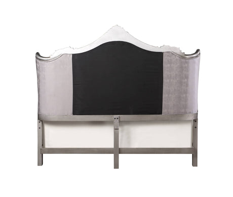 Ariadne Velvet & Antique Platinum Finish CAL. King Bed - sold by Home Elegance USA