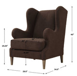 Serpentine Brown Fabric Accent Chair - Dark Brown by Uttermost - View 10