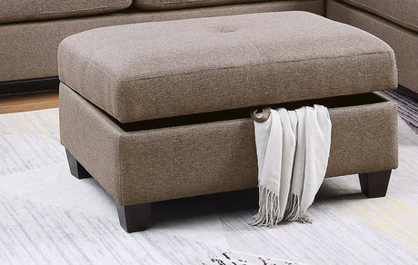 Contemporary 3-pcs Sectional Sofa Mocha Dorris Fabric Cushion Sofa Chaise Ottoman Reversible Couch Pillows - sold by Home Elegance USA