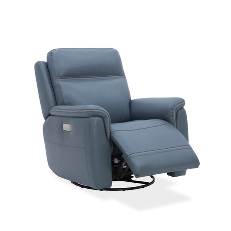 Sawyer Swivel Glider With Power Headrest, Lumbar, Heat & Massage - Blue | Flexsteel