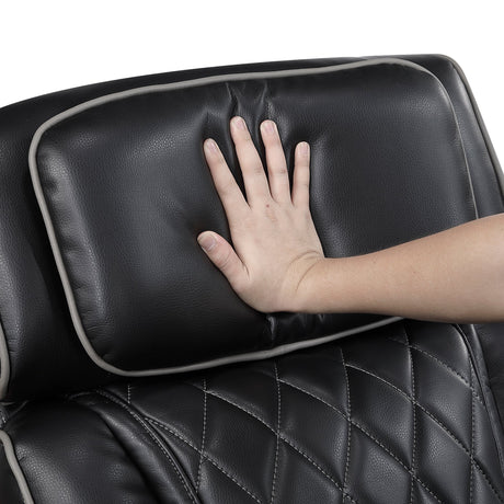 Fairway Power Reclining Loveseat in Black Faux Leather, LED Lighting | Homelegance - sold by Home Elegance USA