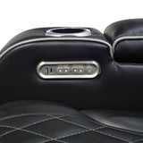 Fairway Power Recliner in Black Faux Leather, LED Lighting | Homelegance