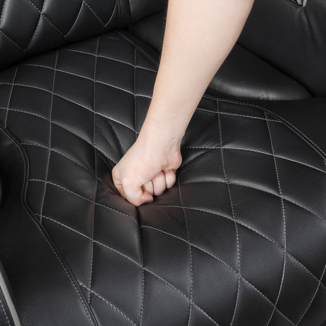 Fairway 2-Piece Power Reclining Sofa & Loveseat in Black Faux Leather | Homelegance - sold by Home Elegance USA