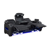 Fairway 2-Piece Power Reclining Sofa & Loveseat in Black Faux Leather | Homelegance - Home Elegance USA