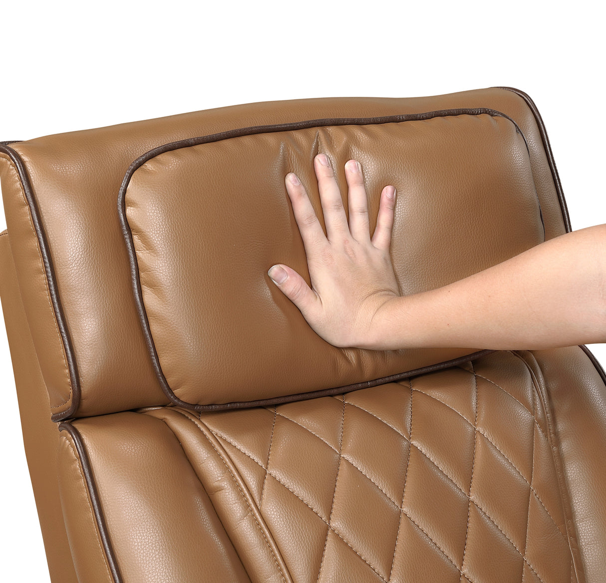 fairway power reclining loveseat brown leather by homelegance 9516BRW-2PWH headrest details