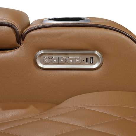 Fairway Power Reclining Chair in Brown Faux Leather | Homelegance - sold by Home Elegance USA