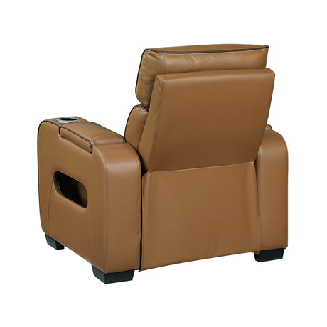 Fairway Power Reclining Chair in Brown Faux Leather | Homelegance - sold by Home Elegance USA