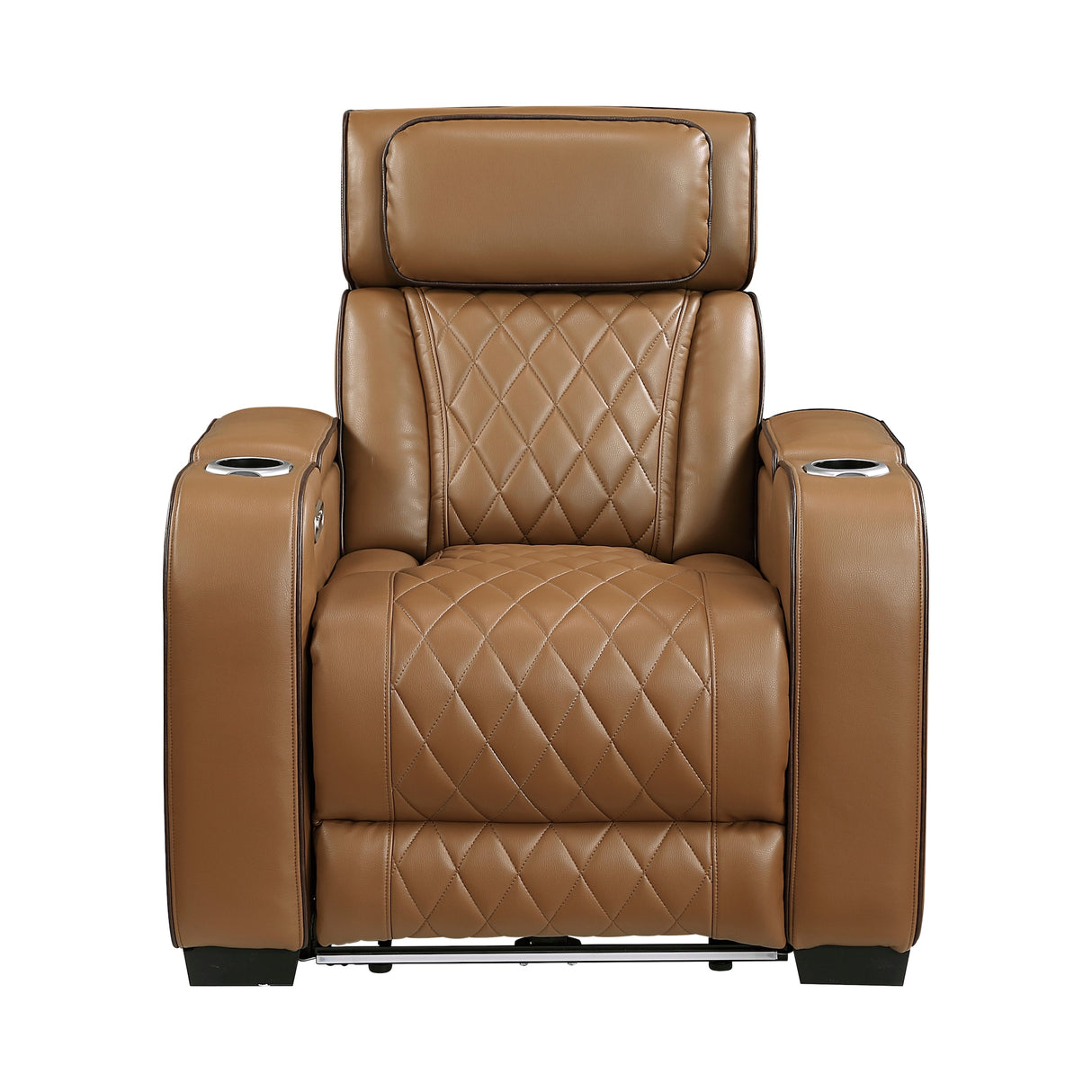 Fairway 3-Piece Power Reclining Sofa, Loveseat, and Chair Set in Brown Leather | Homelegance