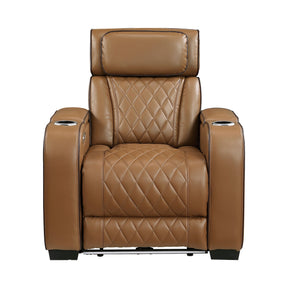 Fairway Power Reclining Chair in Brown Faux Leather | Homelegance - sold by Home Elegance USA