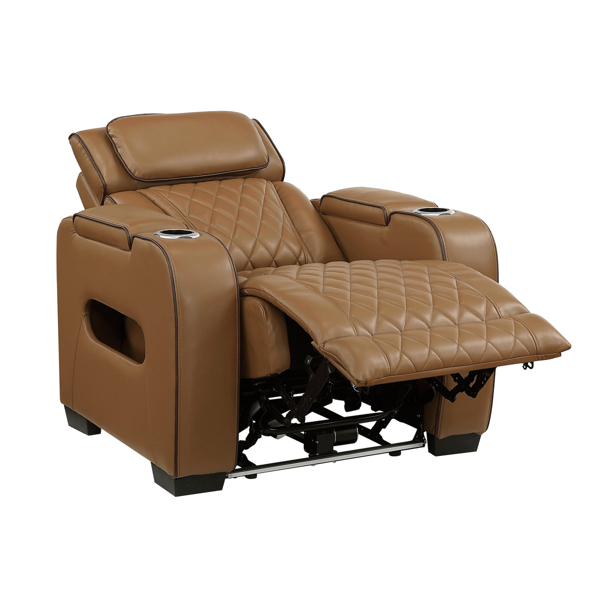 Fairway 3-Piece Power Reclining Sofa, Loveseat, and Chair Set in Brown Leather | Homelegance
