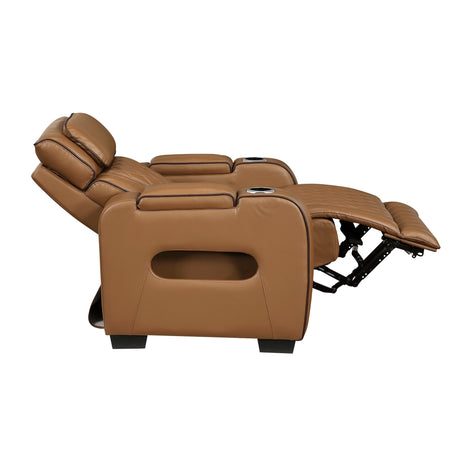 Fairway Power Reclining Chair in Brown Faux Leather | Homelegance - sold by Home Elegance USA