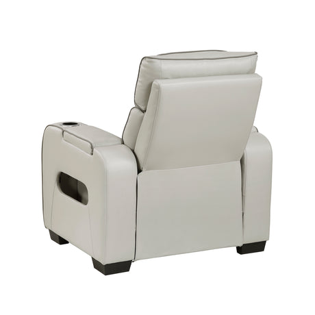 fairway power reclining chair taupe leather homelegance 9516TPE-2PWH back