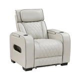 fairway power reclining chair taupe leather homelegance 9516TPE-2PWH front corner