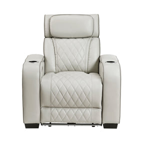 fairway power reclining chair taupe leather homelegance 9516TPE-2PWH front