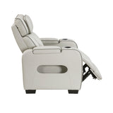 fairway power reclining chair taupe leather homelegance 9516TPE-2PWH side view open